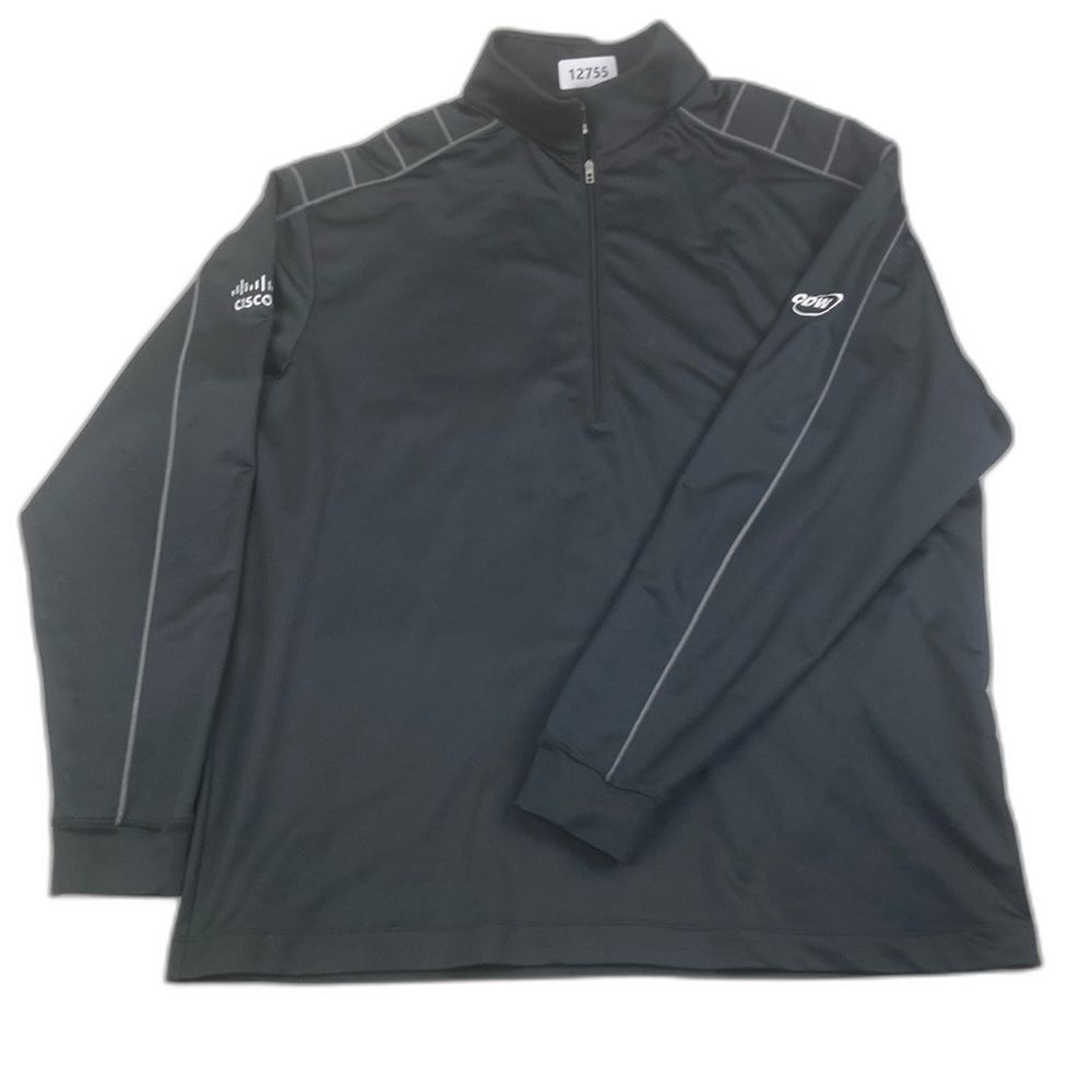 Nike Golf Dri-Fit Quarter Zip Black Pullover Sweater Mens XXL CDW/Cisco Logo